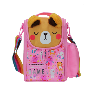 Australia Smiggle Original Childrens Lunch Bag Girl Shoulder Bags Messenger Bag Pink Bear Lunch Box Fruit Lunch Box 9 Inches