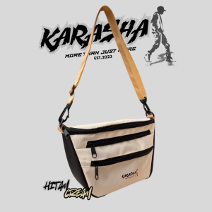 tas selempang sling bag kecil pria wanita tas selepang keren Karasha K039 CR Warna Cream