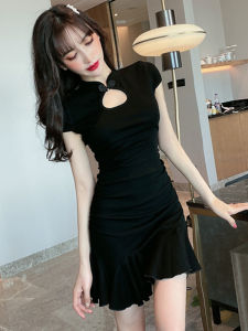 Sườn Xám mùa hè mới sang trọng r Phiên bản sửa đổi trẻ bó sát gợi cảm váy đuôi cá