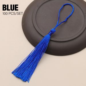 100Pcs 13cm Silky Tassels with Cord Loop Handmade Soft Flossy Bookmark Tassel for Jewelry Making DIY Craft Sewing Accessory Silky Bookmark Tassels Handmade Soft Craft Tassels Key Chain Tassels for Jewelry Making DIY Crafts Accessories