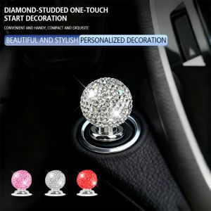 WENSH Decorative One-Touch Button Rocker Ball-Shaped Push To Start Car Joystick Starter Universal Decoration Sticker Start Button Cover Car Interior