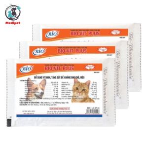 Biovit plus bổ sung vitaminđề kháng mượt lông cho chó mèo gói 5gr