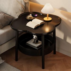 Bàn Trà Mini 2 Tầng Hình Cỏ Bốn Lá Hai Lớp Để Đựng Đồ Thích Hợp Làm Bàn Cạnh Giường Ngủ Bàn kệ phòng khách
