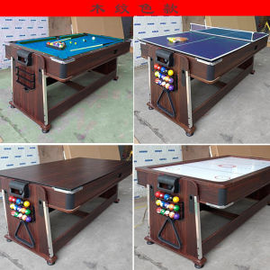 7-ft Pool Table Multifunctional 4 in 1 Indoor Standard Adult American Black 8 Pool Table Home Dining Table Ping Pong Table Ice Hockey Table Conference Table