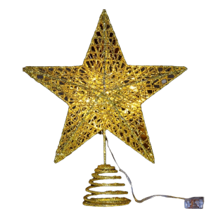 SAVIA Lightweight Christmas Tree Topper Metal Decorative Xmas Tree Decorations Happy New Year Xmas Ornament Glitter Christmas Star Christmas Decorations