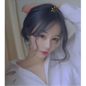 25 cm two pieces of wig Eight-character Bangs Wig Invisible Air Volume Bangs Wig Wigs on Both Sides