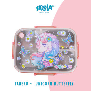 Skoola Kotak Bekal Anak Sekolah PAUD TK SD Perempuan Unicorn Stainless Steel BPA FREE - Taberu