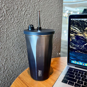 New Tyeso 600ML Coffee Tumbler Gradient Ombre Tyeso Color with StrawHot and Cold Insulated