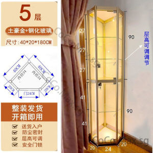 【Free Installation】Display Cabinet Figurine Model Wall Corner Glass Display Triangular Wine Storage Cabinet