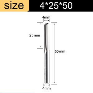 MUSASI Thép cacbua rắn Dao phay Khe thẳng 3.175 Thân 4mm Dao phay CNC Dao phay gỗ 2 sáo Dao phay đầu cuối Gỗ /MDF /Gỗ cứng/Acrylic/PVC