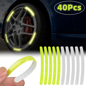 20/40Pcs Trung Tâm Bánh Xe Dán Phản Quang Set Tire Rim Phản Chiếu Sáng Dải Trang Trí Cho Ban Đêm An Toàn Lái Xe