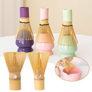 UUMIR Bamboo Matcha Whisk Reusable Japanese Tea Set Matcha Green Tea Powder Whisk Useful Multifunctional Bamboo Brush for Tea Lovers