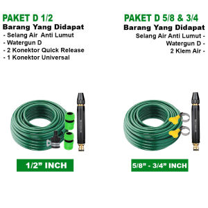 GEMUK Paket Semprotan Selang Air 30 Meter Selang Benang Anti Lumut Selang Air Cuci Motor Cuci Mobil Siram Tanaman Dengan Watergun Jet Spray Lurus