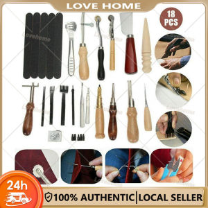 DIY 18 piece leather craft set hand sewn diamond chop handmade leather craft tool set