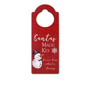 MAOMEI Người tuyết Tay Nắm Cửa ông già Noel Treo Vớ dài dây chuyền giáng sinh Sáng Tạo Bằng gỗ Trang trí Giáng sinh Nhà
