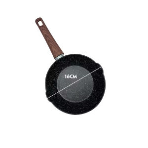 กระทะเคลือบหินอ่อน ทรงลึก กระทะ ใช้ในครัวเรือน 18cm/20cm เทฟล่อน สำหรับเตาทุกประเภท ไม่ติดก้นหม้อก้นกระทะ