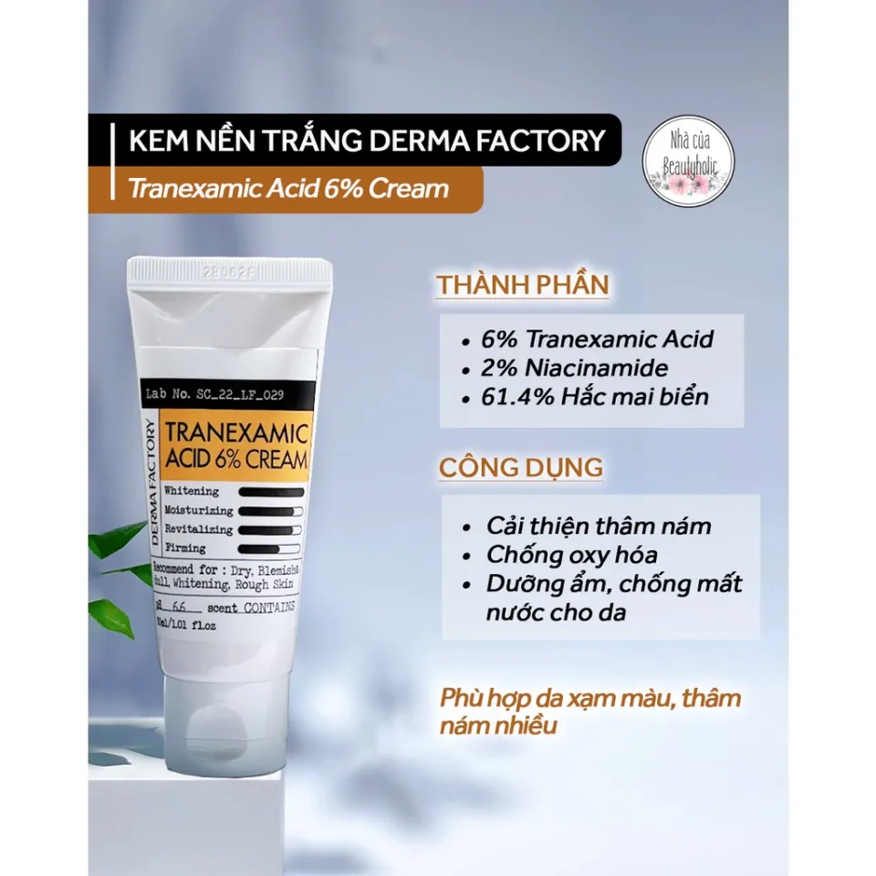 Kem dưỡng Derma Factory Tranexamic Acid 6% Cream 30ml | Lazada.vn