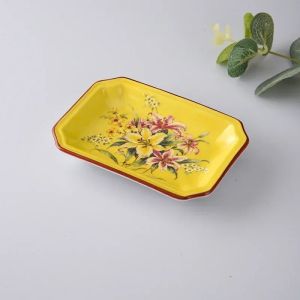 1pc European Flower Pattern Ceramics Soap Dish Soap Packaging Boxes Household Bathroom Storage Supplies Restroom Shower Supplies