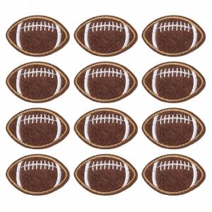 12 Pcs/Set Football Iron on Patches Sew-On Football Embroidered Patches for Clothes Hat Jeans Skirts Backpacks