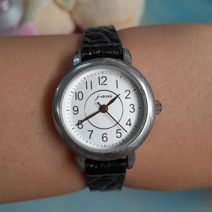 Đồng hồ nữ j axis size:25mm dây da màu đen second hand si nhật- đã qua sử dụng