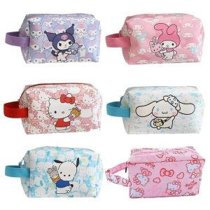 Sanrio Kuromi Makeup Bag Cinnamoroll My Melody Hello Kitty Cute Large Capacity Pencil Box Student Stationery Girl Boy Gift Hello Kitty Wallet