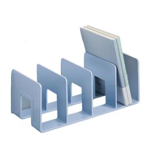 Desk Book End 4 Compartments Acrylic Bookend Space Saving Book Stoppers Bookend Magazine Stand 32x14.4x13cm