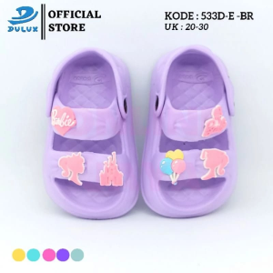 IOS sandal fuji anak wanita terbaru sandal anak cewek kekinian viral motif barbie dulux 533D sandal karet tebal eva anak usia 6-10 tahun