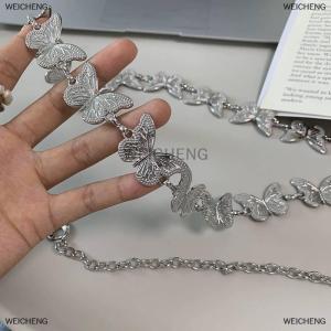 [COD] WEICHENG Personality Butterfly Waist Chain For Women Girl Simple Punk Metal Belly Belts Chain Body Chain Waistband