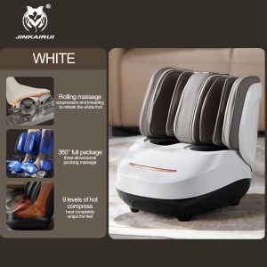 Jinkairui 2 in 1 Foot & Calf Massager Air Bags Shiatsu Foot and Calf Massager with Heat Kneading Vibration Compression Massagers for Feet Ankle Calf Leg Tired Muscles & Plantar Fasciitis