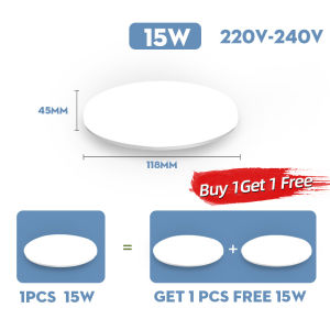 【Buy 1 Get 1 Free】2PCS Led Ceiling Light Ultra Thin 220V Ceiling lamp15W 20W 30W 50W Lampu Siling Ceiling Lights Indoor Lighting For Home Living Room Bedroom