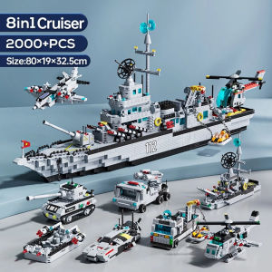 Aircraft Carrier Building Blocks Toy Missile Destroyer Military Series Boys Gift Big Size Model