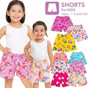 6pcs Kids Printed Cotton Shorts For Girls 0-6 Years Old.
