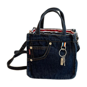 Women Shoulder Bag Stylish Top Handle Bag Crossbody Bag Washed Old Denims Handbag Retro Messenger Bag Everyday Bag