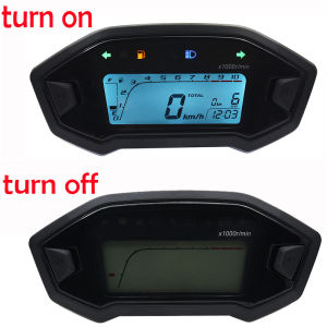 10000RPM Motorcycle Digital Tachometer 7 colors backlight Adjustable Dash Electronic Speedometer Odometer Motor Dashboard Instrumentation Panel with sensor