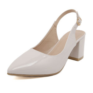 summer Fashion 2 Inch  Pointed Toe glossy Leather High Heels Womens Shoes