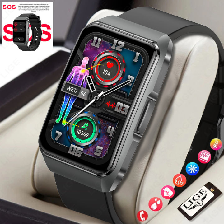 LIGE ECG and Blood Sugar Smart Watch Men Bluetooth Call Heart Rate