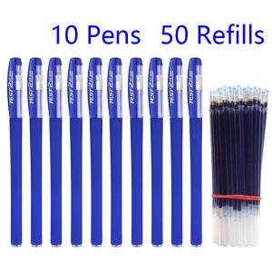 3 Pens 20 Refills Ballpen Set 0.5 mm Black Gel Pens for writing School supplies Stationery
