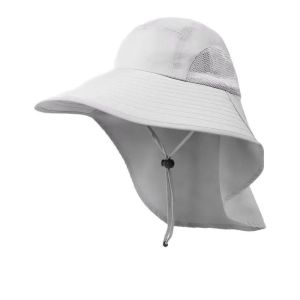 INTOONE Anti-UV Fisherman Hat Adjustable Wide Brim Sun Hat with Neck Protection Shawl Sunscreen Hat Summer