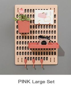 Sola_Pola DIY Wall Mounted Pegboard Shelf Rack Holes Board Display Wall Decoration Wall Hanger Kitchen Rack Organization Storage Space Savers Tools 挂墙洞洞板