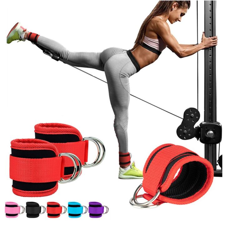 GEANAN Gym Cuff Cable Machines Resistance Ankle Straps Glute Workouts Ankle Buckle Leg Exercises Leg Strength Trainer Gym Workouts Double D-Ring Ankle Cuffs Cable Ankle Straps