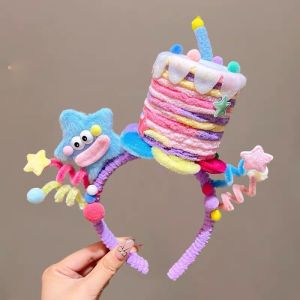 Oldlaiben Cute Birthday Cake Headband Party Funny Head Accessories Adults/Kids Photographing Props 生日蛋糕發箍