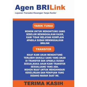 STIKER VINYL BRILINK PENGUMUMAN UKURAN 20X30CM