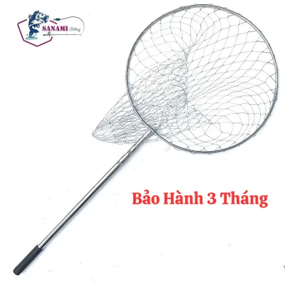 Vợt vớt cá inox [BH 3 tháng] vành tròn đủ size - 1m5 1m9 2m53m vợt cứng siêu bền thu gọn được giá thành cực tốt - SANAMI FISHING