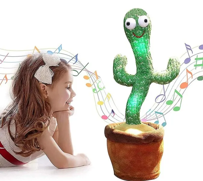 Tiktok USB Dancing and Talking Cactus Recording Musical Plush Toy with  light 120 Songs Dancing Shake