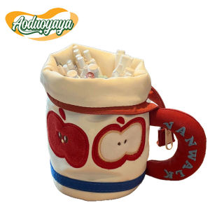 Aoduoyaya Teacup Pencil Case Apple Cartoon Large Capacity Beg Pensel Student Stationery Storage Bag