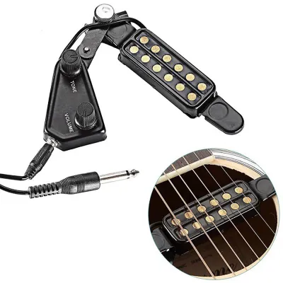 Acoustic Guitar Sound 12-hole Hole Pickup Magnetic Transducer with Tone Volume Controller Audio Cable GT05/P-011 guitar pickup