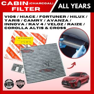 SALE! Cabin Filter (Charcoal) for VIOS (ALL YEARS) FORTUNER (2005-2015) HIACE (2005-2018) HILUX (2005-2015) INNOVA (2005-2015) COROLLA ALTIS/CROSS (PREVIOUS-2018) YARIS & CAMRY (ALL YEARS) RAV 4 (2005-2015) VELOZ & RAIZE (2022-UP)