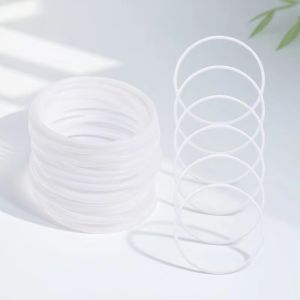 DSFSI 10PCS Trắng Vòng nhựa Bề  nhẵn mịn Hình tròn Nhẫn bắt giấc mơ  Nhẹ Vòng Macrame Làm vòng bắt giấc mơ
