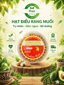 hạt điều xếp hoa rang muối hộp 500g - nông sản tây nguyên
