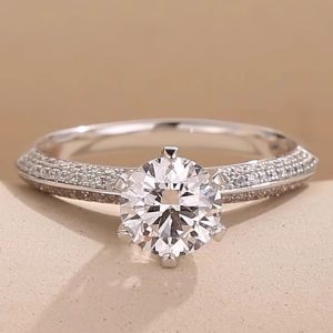 QUEENSUN 18K wedding band ring for womens 1carats DE VS  proposal ring wedding band ring Lab Grown Diamond Gold ring半壁江山钻石戒指Luxury Wedding /accessories for ladies/ring for women